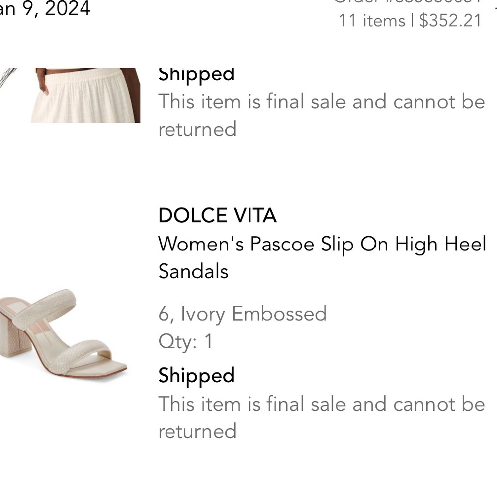 Dolce vita Women's Pascoe Slip On High Heel Sandals- 6- CREAM, not black! - Picture 2 of 2